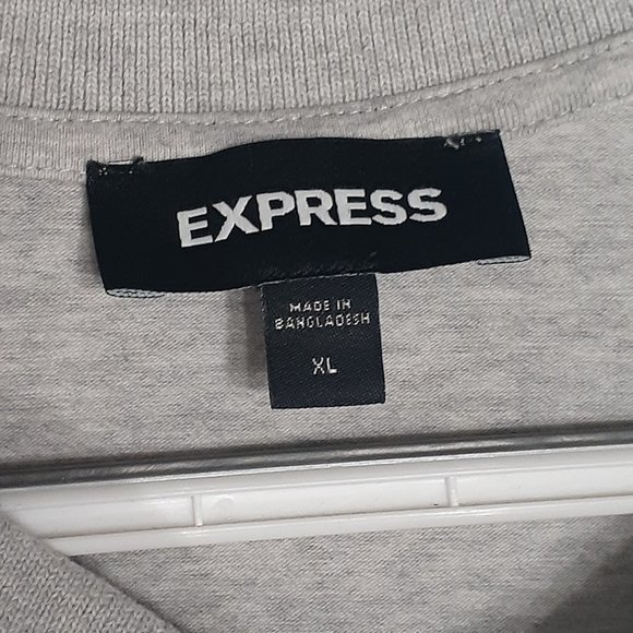 Express Men's Grey Collared Henley XL - Picture 2 of 2